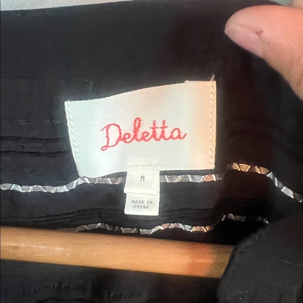 Anthropologie Deletta Black Top with Silver Accents - Picture 4 of 7